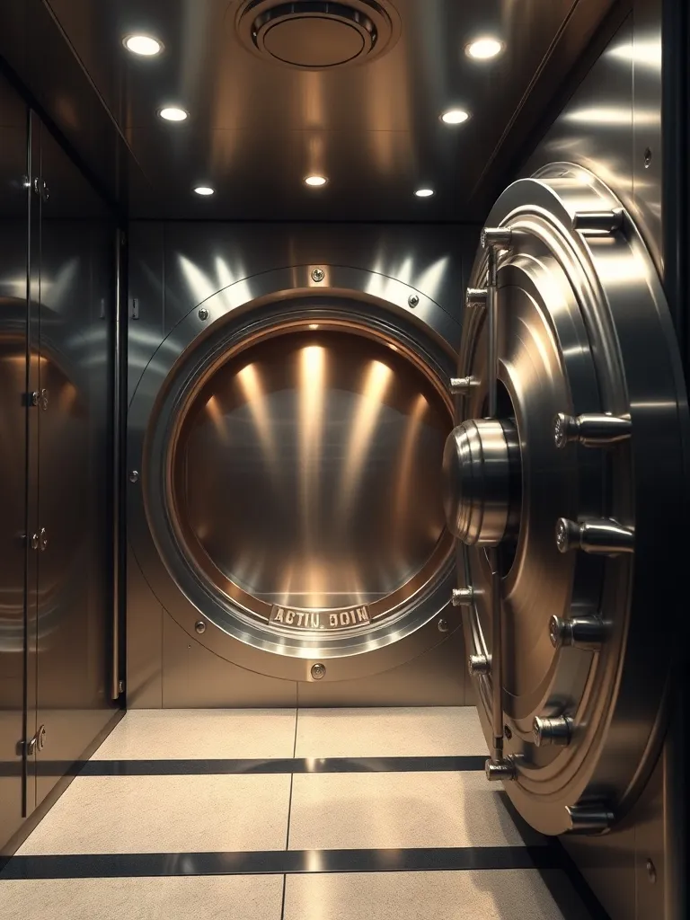 A high-angle professional photo of a modern high-security ba