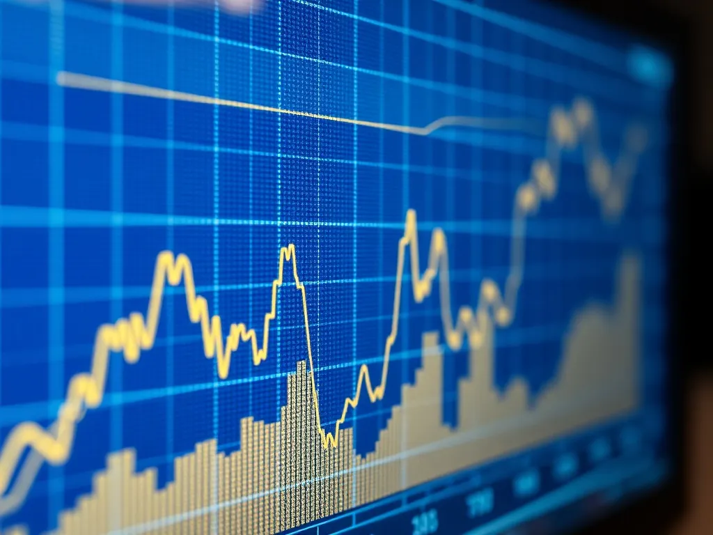 A clean, professional macro shot of a financial chart showin